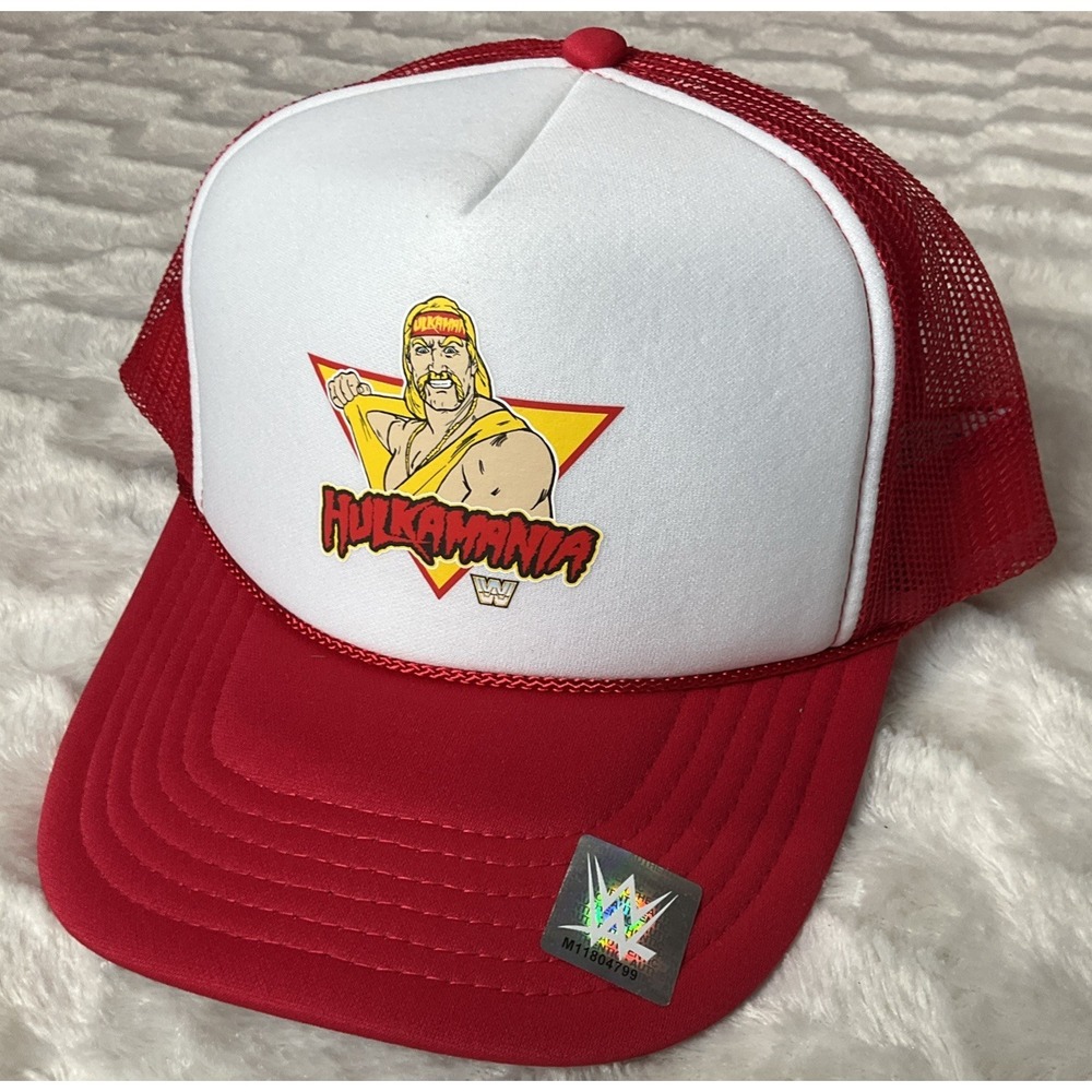 Hulk Hogan Hulkamania WWE Trucker Hat Red White SnapBack Foam Front